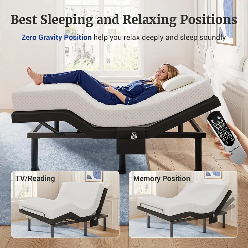 Tami Tami T600 Adjustable Bed Frame Split King Size with Remote & Massage